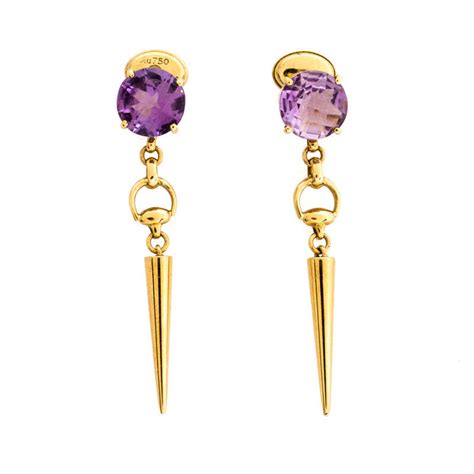 gucci horsebit earrings replica|gucci amethyst earrings.